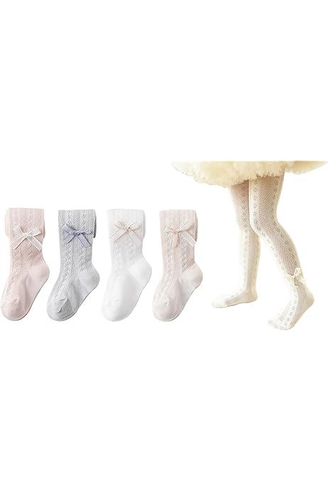 CHUNG Collant Sottili Con Fiocco Per Neonate 0-5 Anni - Cotone Traspirante Per Estate - Foto 5