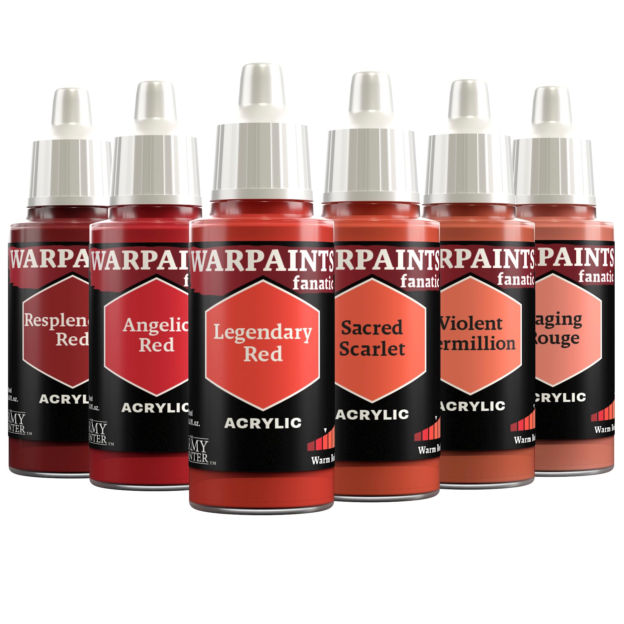 The Army Painter, Warpaints Fanatic Flexible Triad: Warm Reds, 6 x 18 ml acrylic paints - Miniature quality hobby paint for Dungeons and Dragons (DnD) & Warhammer Miniatures