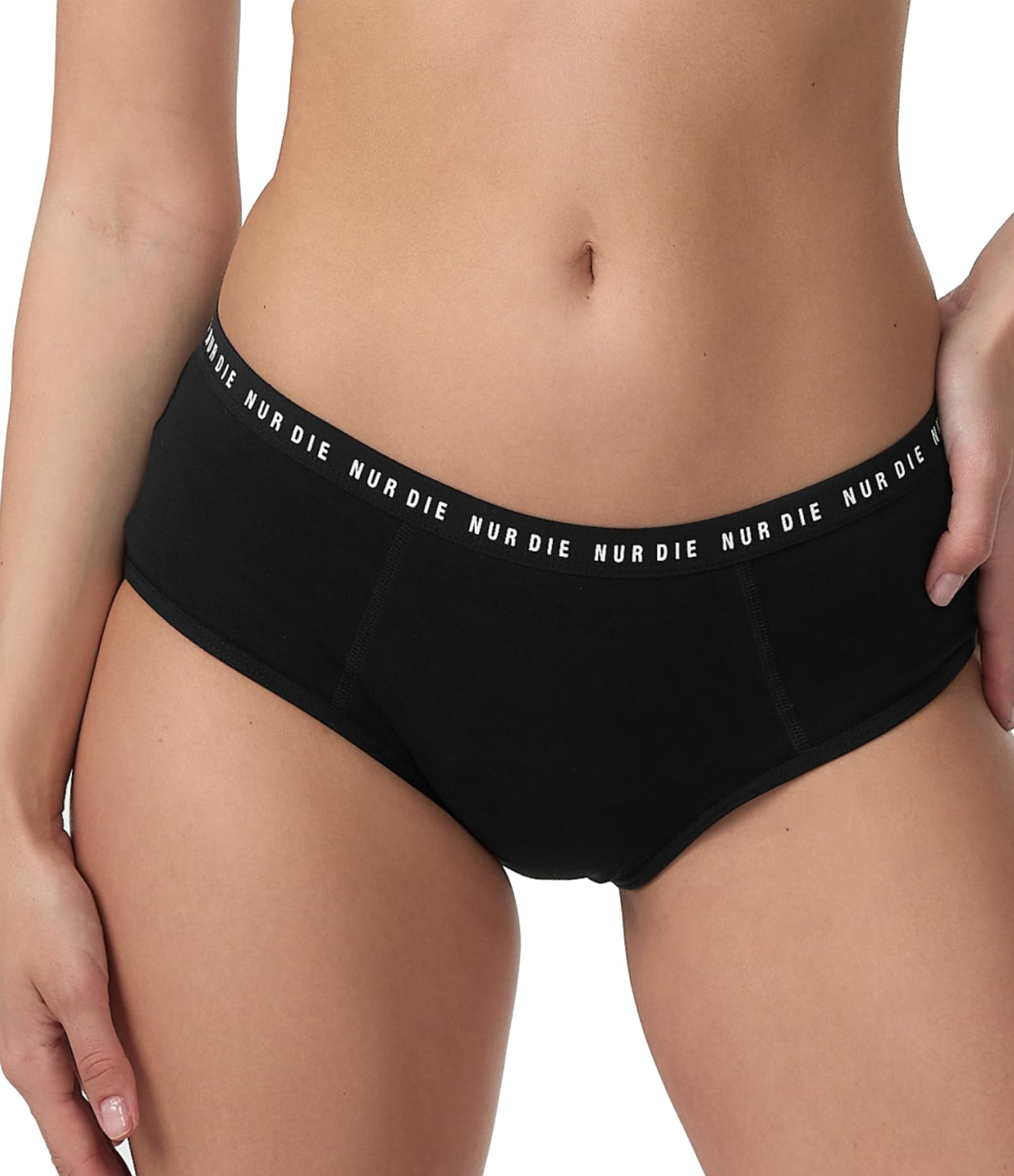 Nur Die Period Underwear - All Regulated Panty Made of Organic Cotton, Normal Bleeding, black, S
