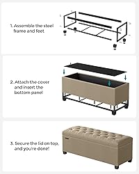 SONGMICS Storage Ottoman Bench, Bench with