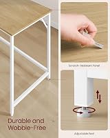 VASAGLE Computer Desk 80x50x76 cm Natural Oak White LWD038W70 view 5