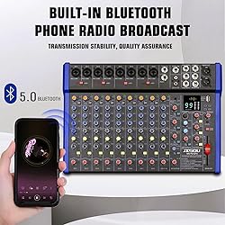 JXSOU 14-Channel Audio Sound Mixer Board, Bluetooth