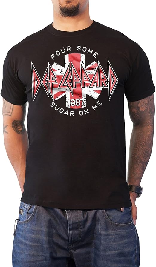 Amazon.com: Def Leppard T Shirt Pour Some Sugar On Me Band Logo