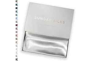 COLORADO HOME CO SUNDAYSILKS™ 100% Mulberry Silk Pillowcase, Silk Pillow Cases for Hair & Skin, Superior to Satin Pillowcase, with Zipper, Standard, Queen, King Sizes, Anti-Wrinkle, Cooling, Non-Slip Silk Pillowcases