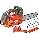 PROYAMA 26CC 2-Cycle Top Handle Gas Powered Small Chainsaw 12 Inch Petrol Handheld Cordless Chain Saw for Tree Wood Cutting with 2 chains(12inch)