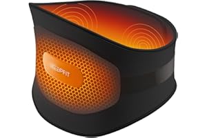 IKEEPFIT® Heating Pad for Back Pain Relief: MAXwarm® 3.0, Portable Cordless Heat Pad with Massager for Period Cramps, 8000mAh Large Battery, Christmas Gift for Women Men 90-310 lbs