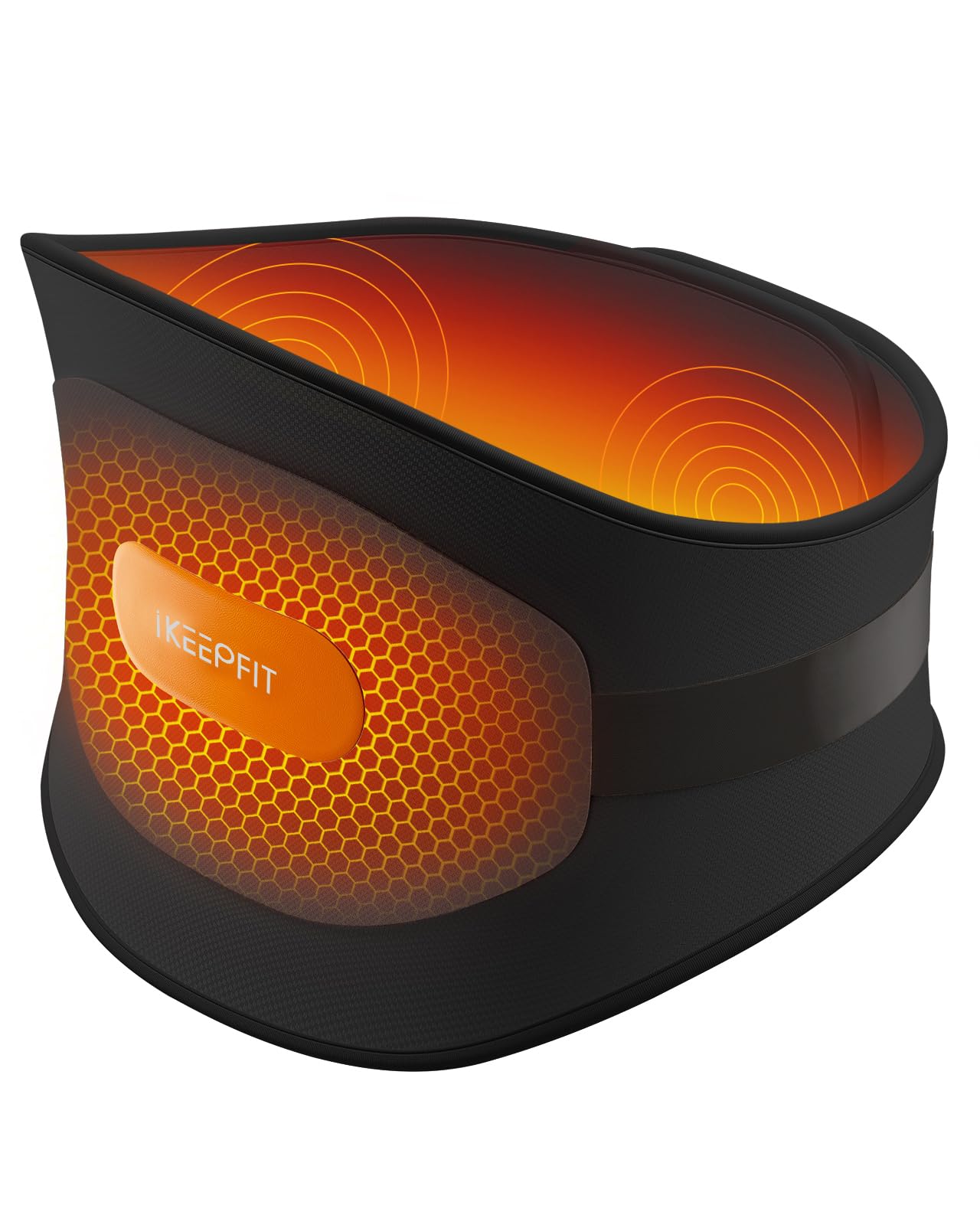 Photo 1 of IKEEPFIT Portable Heating Pad for Back, Cordless Wearable Heat Belt with Massager for Lower Back Pain Relief, Battery Powered 8000 mAh Rechargeable, MAXwarm® 3.0, Gift for Women Men 90-310 lbs