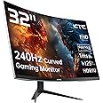 KTC 32 inch 240Hz Curved Gaming Monitor 1500R 1080P 125% sRGB 1ms, Freesync/G-sync HDR10,HDMI/DP/USB Ports VESA,Tilt Adjustable,Xbox PS5 Switch,Black