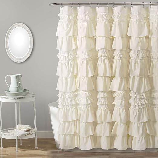 Amazon Com Lush Decor Ivory Kemmy Shower Curtain 72 X 72