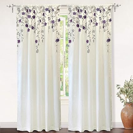 Single Lush Decor Curtain Flower Drop Window Panel 84 X 42
