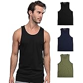 INTO THE AM Basic Tank Tops for Men - Minimal Plain Tanks for Beach Exercise Casual Wear S - 2XL