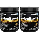 ColonBroom Premium Weight Management Supplement (Strawberry) - Colon Broom Psyllium Husk Fiber Powder Drink - Gluten Free, Non-GMO Colon Cleanse for Bloating Relief & Gut Health, 100 Servings