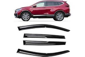 Kinwrdsn Smoke Tinted Tape-on Window Visor Compatible with 2017-2022 Honda CRV Window Deflectors Vent Window deflectors4PCS-94269