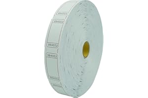 DNB SPORTS DNB 2000 Raffle Tickets - Single Roll 2000 Pcs per Roll 2 x 1 Inch Consecutively Numbered Blank Tickets for Entry/Events/Class Reward/Fundraiser/Prizes - White