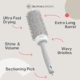 Olivia Garden Expert Blowout Speed Round Brush 45mm Ceramic Barrel White Grey view 7