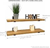 MKGT Handcrafted Rustic Wooden Floating Shelves Set of 2 130cm UK Made view 2