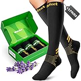 Wakefeet Compression Socks for Women Men 3 Pairs, Compression Stockings, Fragrance Flight Socks for Travelling Sitting