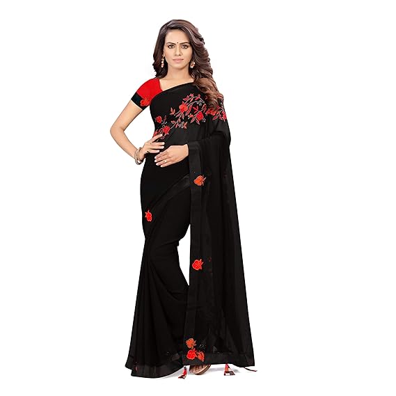Shaily Womens Embroidered Satin Georgette Saree(ESHA23021SSSR003_perent_Cream)