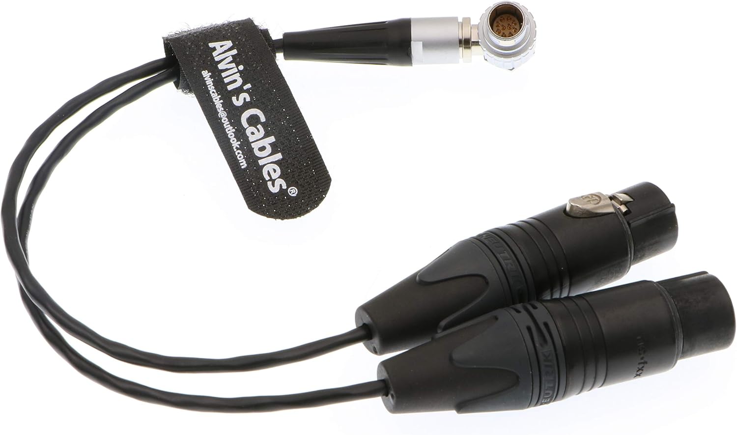 Alvin's Cables XLR Breakout Audio Input Cable for Atomos Shogun Monitor Recorder Right Angle 10 Pin to Dual XLR 3 Pin Female