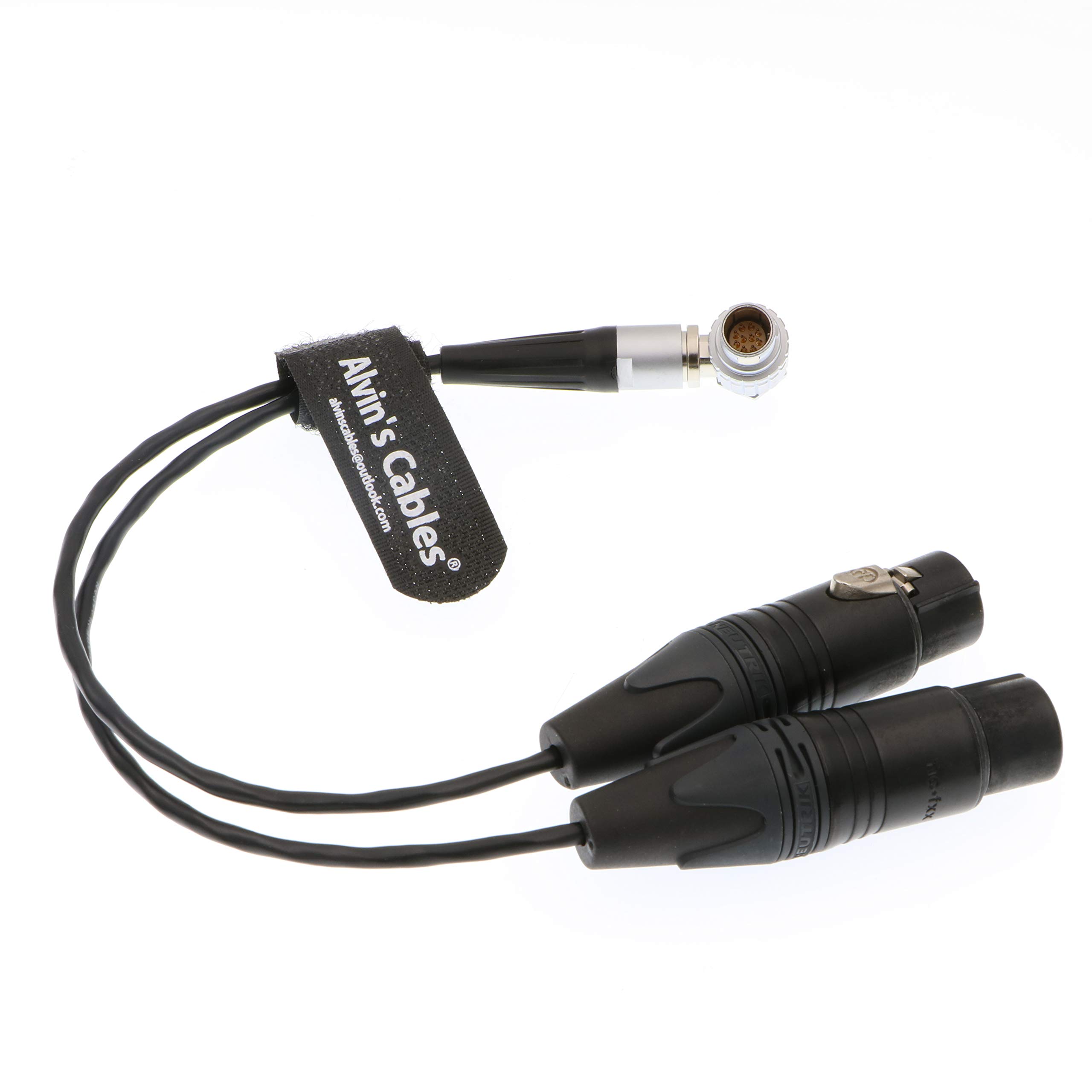 Alvin's Cables XLR Breakout Audio Input Cable for Atomos Shogun Monitor Recorder Right Angle 10 Pin to Dual XLR 3 Pin Female