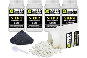 Toromp 8 LBS Rock Tumbler Grit Kit and Ceramic Tumbling Filler Media -Coarse/Medium Grit/Pre-Polished/Final Polish, Works with Any Rock Tumbler, Rock Polisher, Stone Polisher…