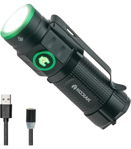 LitezAll 1000 Lumen Thin Rechargeable Tactical Flashlight, Slim Compact LED Flashlight with USB Charging, High-Power Pocket Light for EDC, Work, Camping, and Emergency Use : Tools & Home Improvement