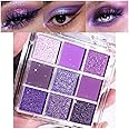 evpct 9 Colors Purple Pink Lavender Glitter Shimmer Matte Eye Shadow Palette Makeup Highly Pigmented Waterproof Violet Mauve 