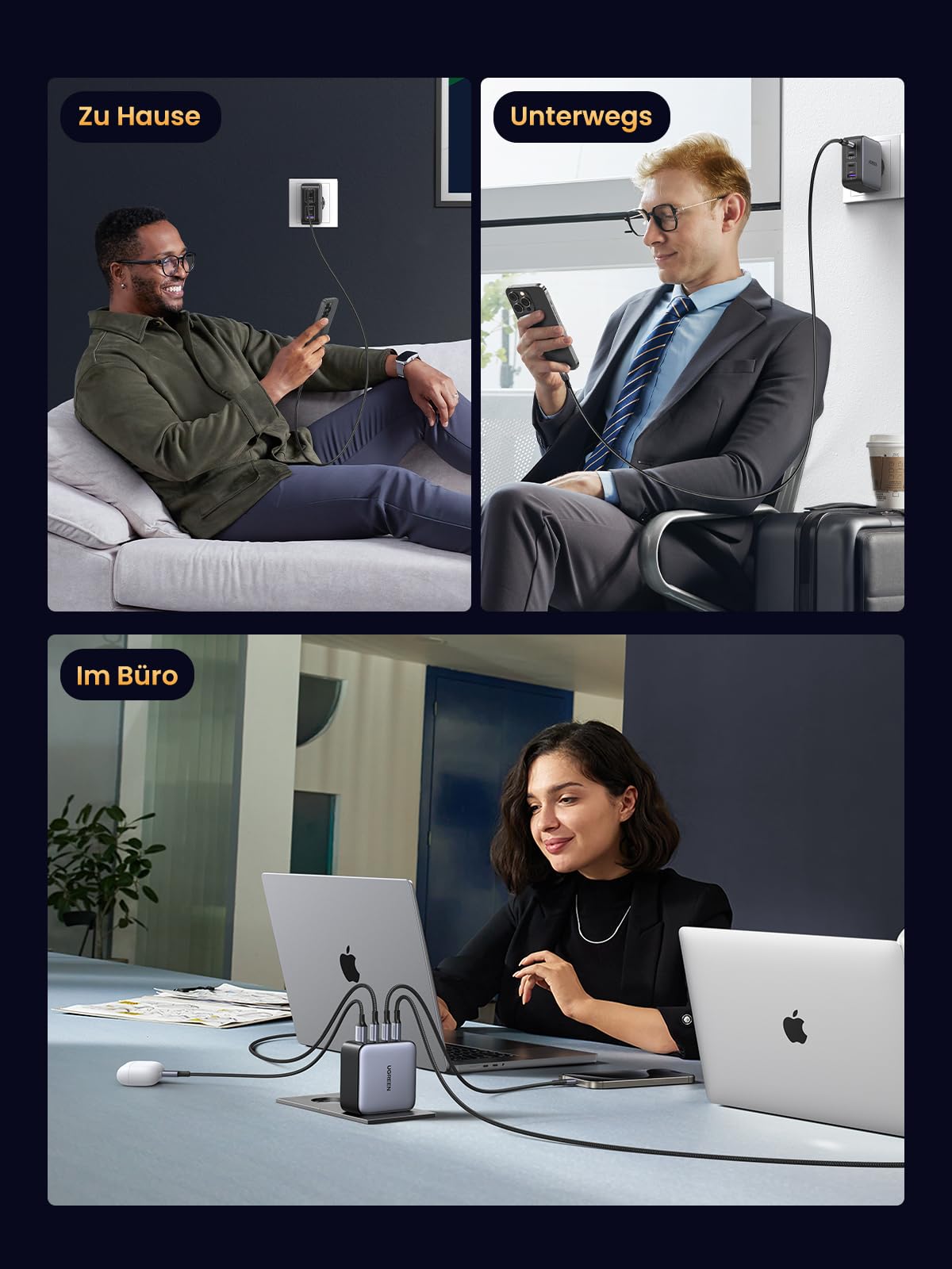 UGREEN Nexode 100W USB C Ladegerät 4 Ports Netzteil GaN Charger PD Schnellladegerät kompatibel mit MacBook Pro, iPhone 17-8 Serien, iPad Serien, Galaxy S25 Ultra, S24+ usw 5