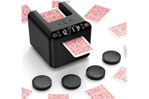 INNCNN Automatic Card Dealer Machine with 4 Wireless Remotes, USB‑C Rechargeable, Handles 1–3 Decks, 180°/360° Rotation, Supports 12 Players – for Poker, UNO, Blackjack & More Casino Games