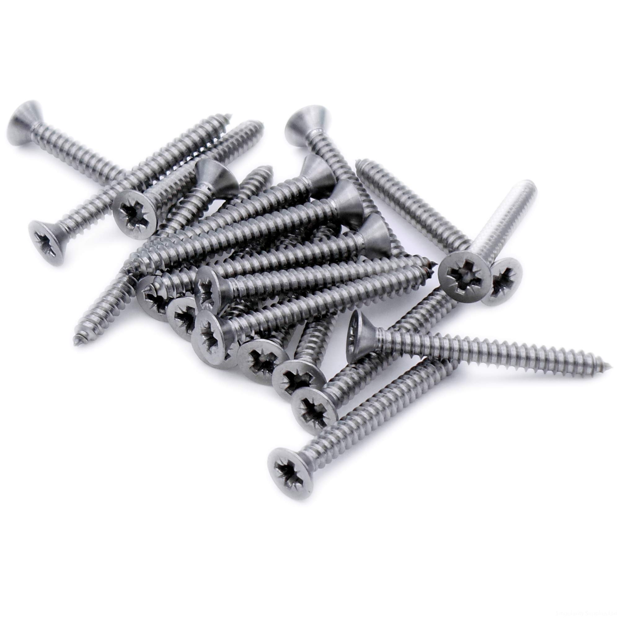 No.12 x 1.5 (5.5mm x 38mm) Pozi Countersunk Self-Tapping Screw - Stainless Steel (A2) (Pack of 20)