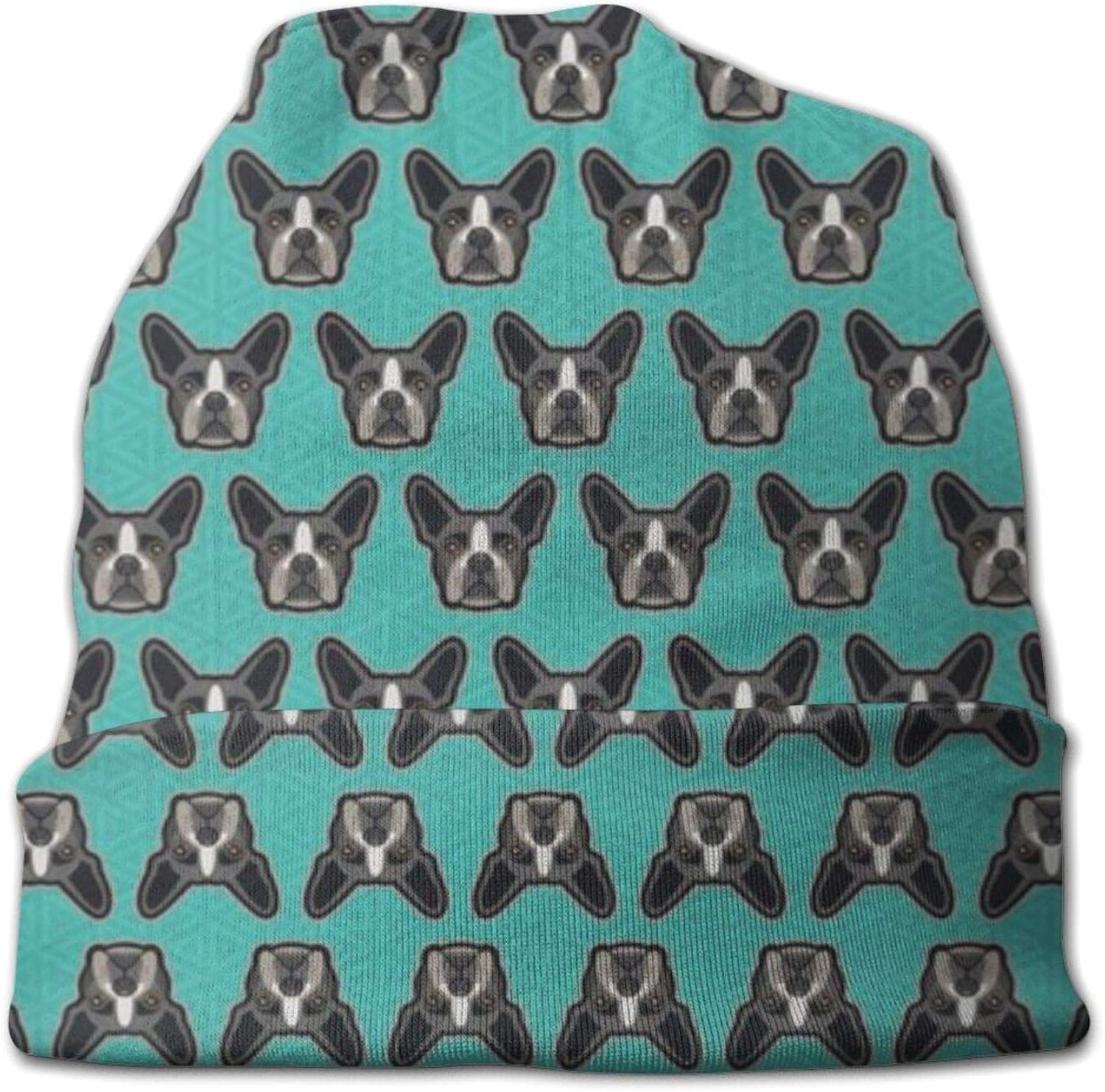 Boston Terrier Teal Hat Sombreros cálidos de Invierno para niños niñas