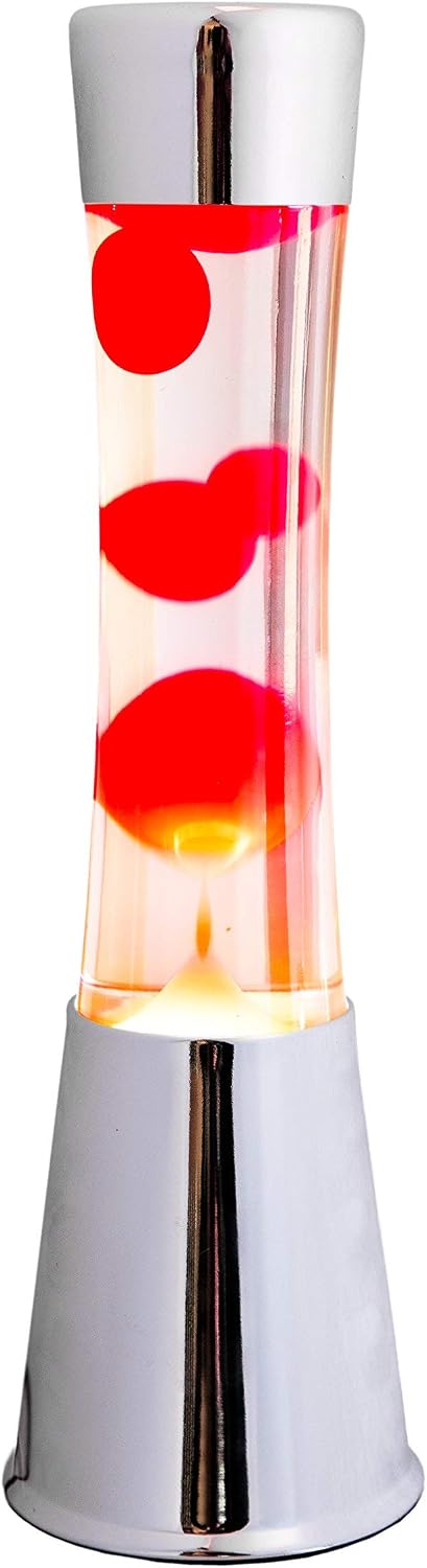 Lampe à Lave Rouge Rétro - 39,5 Cm - Base Chromée - Ambiance Chill Et Déco Unique