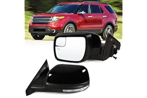 Lqito Left Driver Side Mirror Fits 2011-2019 Ford Explorer With Power Heated Turn signal And Puddle Light丨Without Power Folding 7Pins Replaces GB5Z17683BA, BB5Z17683BA,FO1320554