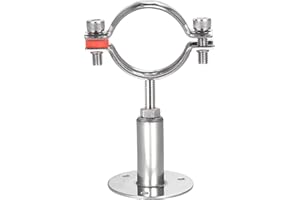 uxcell Wall Mount Ceiling Mount Pipe Support, 304 Stainless Steel Adjustable Pipe Bracket Clamp for 48-51mm Pipe