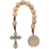 Intercession St Benedict Wood One Decade Rosary, 10mm Beads