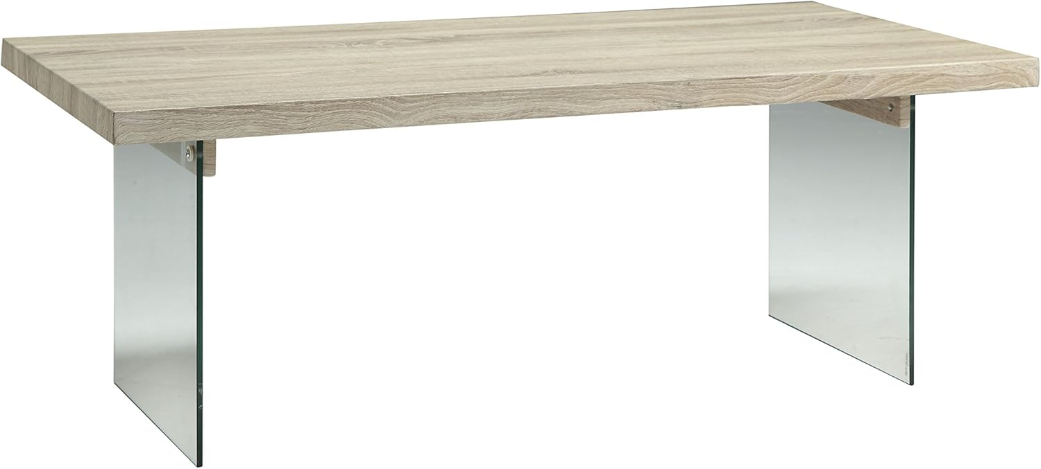 light oak and glass coffee table