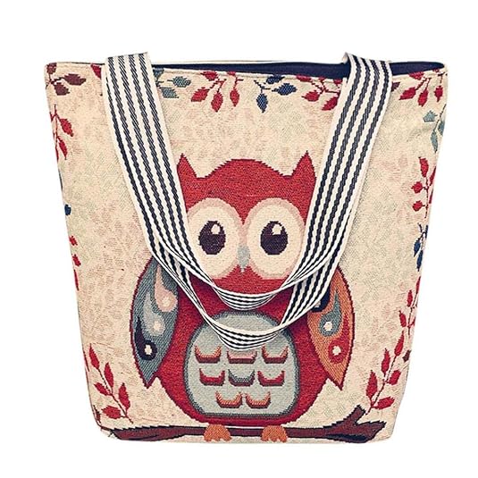 VJGOAL Damen Schultertasche, Damen Mädchen Cartoon Eule Canvas Handtasche Schultertasche Umhängetasche Schultertaschen Gesche