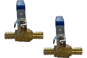 3/4 inch PEX Ball Shut Off Valves | Lead-Free Brass | 1/4 Turn with Long Lever | PEXxPEX | Hot & Cold Water Systems | Fits Al