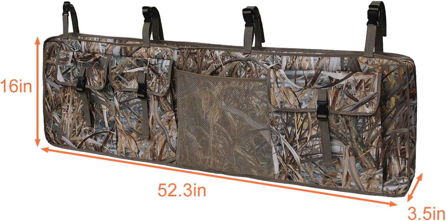mydays Gun Rack for UTV,Double Gun Carrier Rifle Case Rear Storage Bag Roll Cage Cargo Organizer (Camo, L): Sports & Outdoors