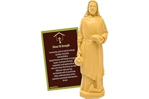 Imerance St Joseph Statue for Selling House,Faith-Based St Joseph Statue with House Selling Prayer Card,Ideal for Sell Homes,Religious Activities(Ivory 4Inch 1pcs)