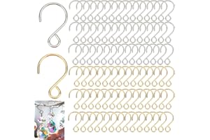 ArrErr 200 Pack Chandelier Crystal Prism Hooks Replacement S-Shaped Crystal Beads Hook for Crystals Chandelier Pendant Hangin