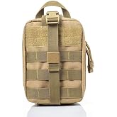 PAXLAMB Tactical Pouch MOLLE First Aid Bag Utility Bag Military Emergency Pouch (Tan)