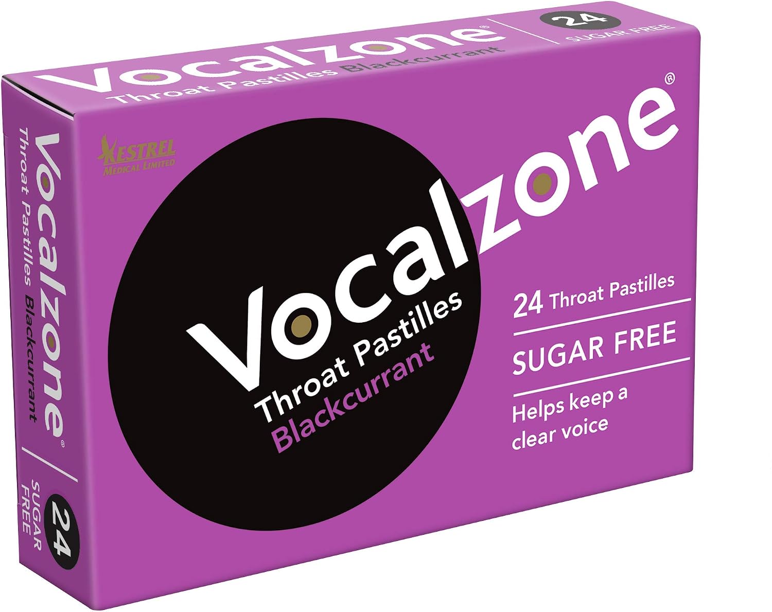 Vocalzone Throat Pastilles Blackcurrant Sugar Free 24