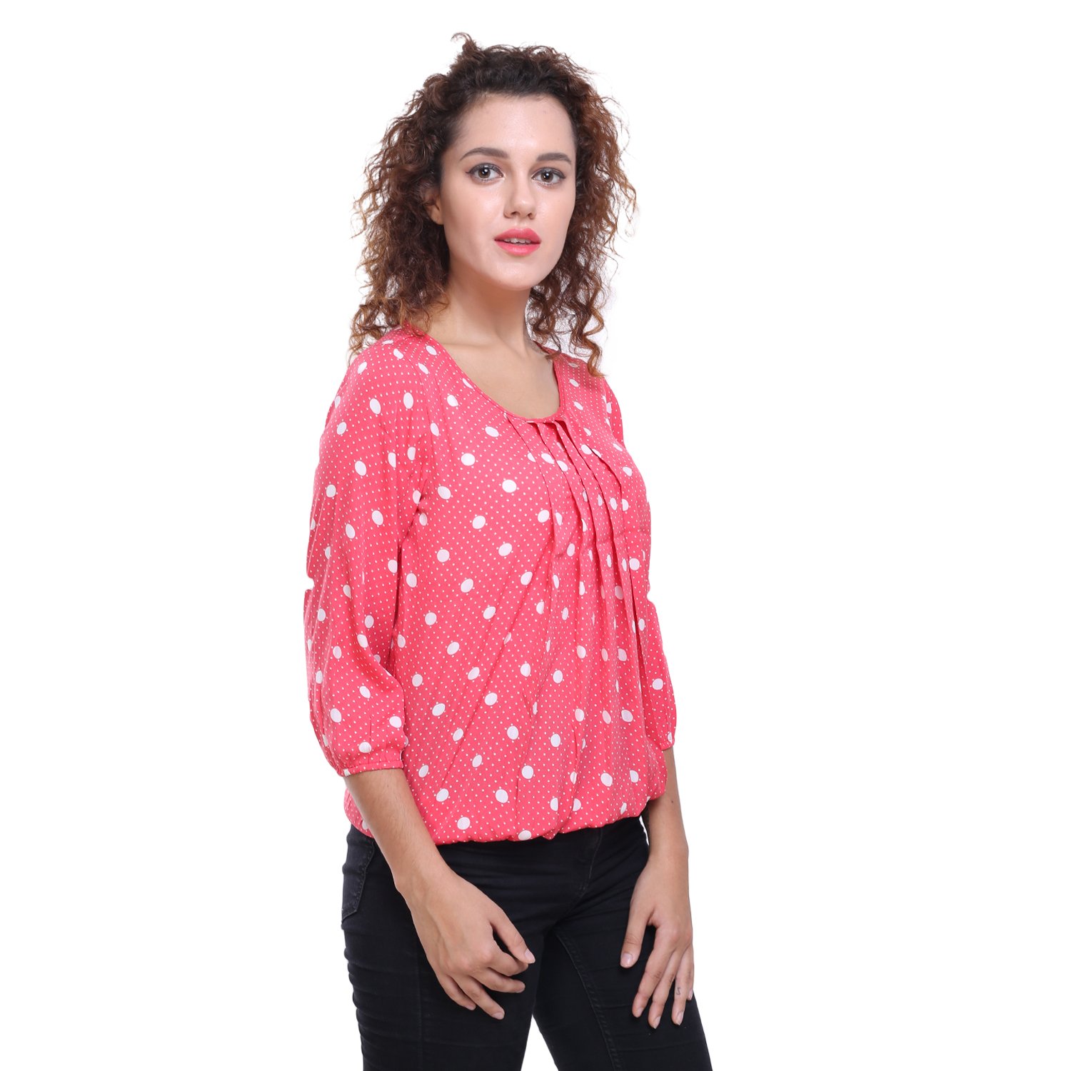 deewa pink polka dots top