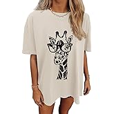 Oversized Tshirts for Women Wildflower Graphic Tees Summer Short Sleeve Casual Loose Fit Tee Tops