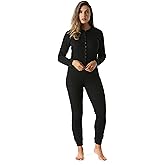 #followme Women's Thermal Henley Onesie Union Suit