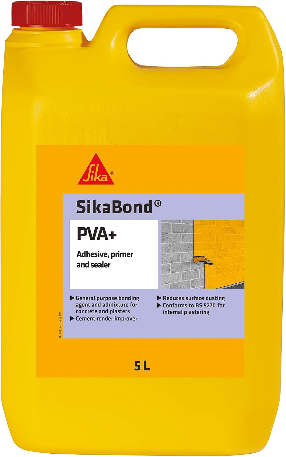 Sika SikaBond PVA+, General Purpose Adhesive, Primer and Sealer - Easy to Use - British Standards Approved - 5 Litre