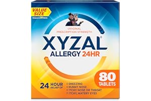 Xyzal 24 Hour Allergy Relief Medicine, Original Prescription Strength Antihistamine, Levocetirizine Dihydrochloride Tablets, 5 mg, 80 Count