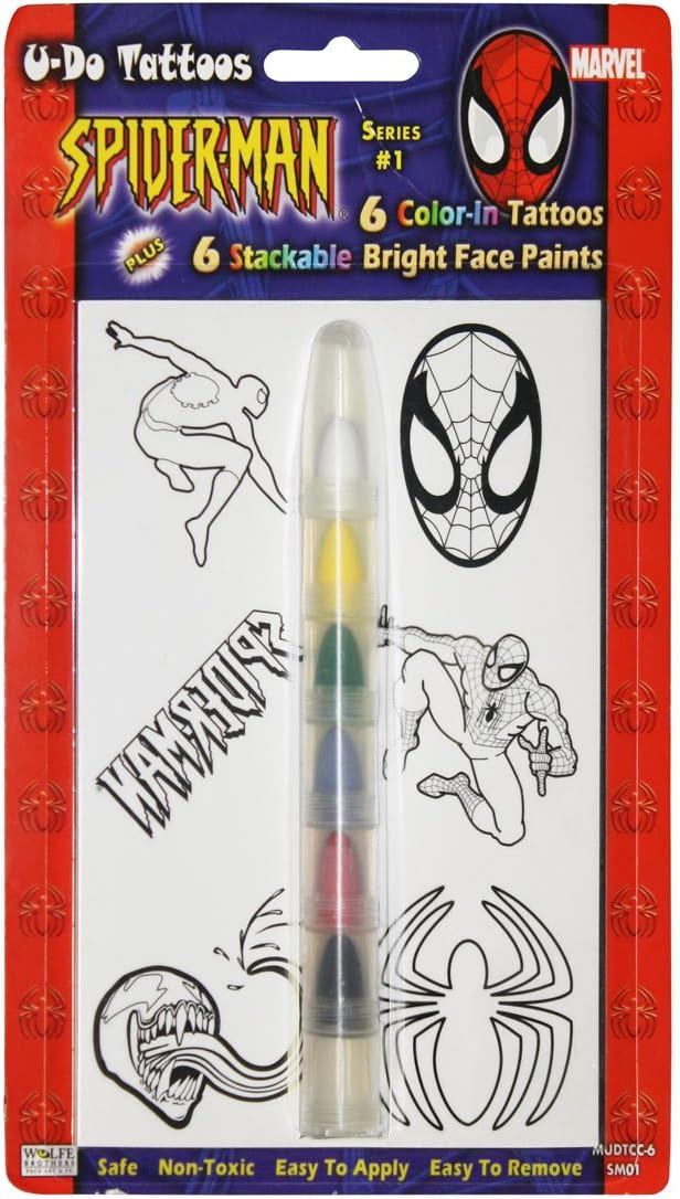 Spider-Man Tattoos and Metallic Face Paint