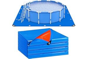 succulentlovers 17FT Double Sided Pool Floor Mat - Square Pool Liner Pool Pads for Above Ground Pool Heavy Duty Swimming Pool Tarps Ground Cloth for Preventing Punctures & Extending Liner's Life